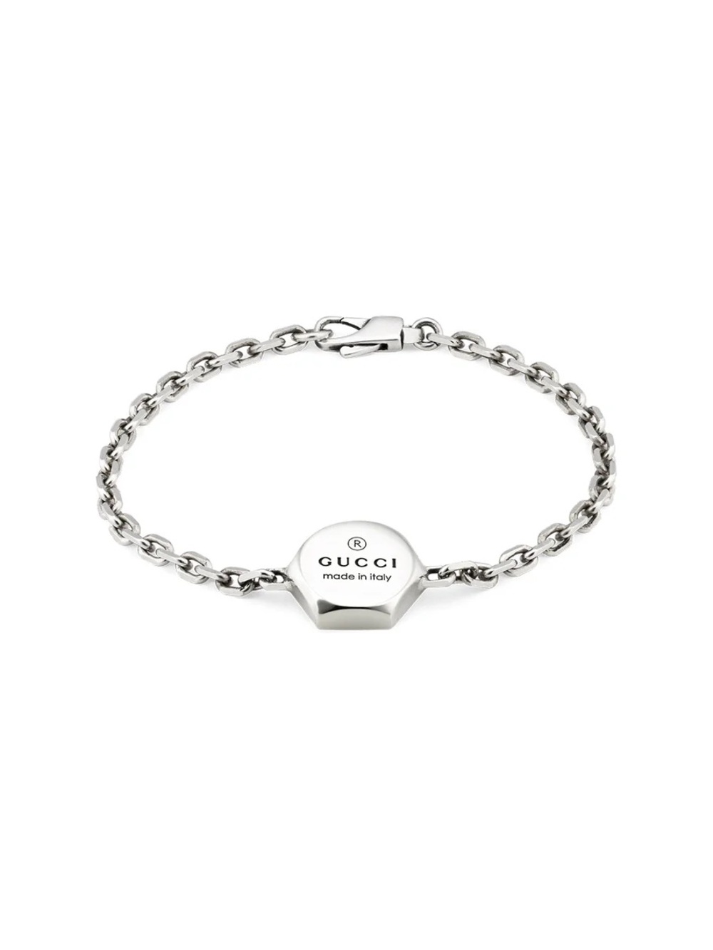 Gucci Silver Hexagonal Logo Chain Bracelet